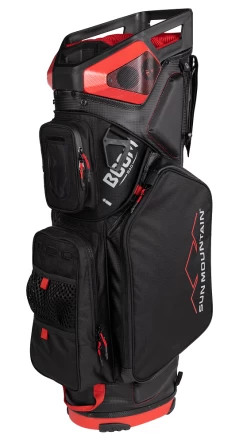 Sun Mountain 2023 Boom Bag Golf Cart Bag With Speakers -Boutique Golf Store 2023 BoomCart 230393 black red