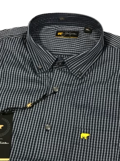 Callaway Jack Nicklaus Black Label By Perry Ellis Mini Plaid Button Down Shirts -Boutique Golf Store 2ColorsMiniPlaid ClassicNavy1