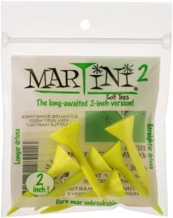 Martini Tees - 2" - 6 Pack 10 Martini Tees - 2" - 6 Pack -Boutique Golf Store 2inch Yellow