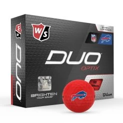 Wilson Staff Duo Optix NFL Team Licensed Golf Balls - Matte Red -Boutique Golf Store 501fce5bdd22d2e7065034e2e973ecece66420f5 WGWP505BF 9 Duo Optix Box RT Hero NFL Buffalo Lockup RD