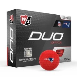Wilson Staff Duo Optix NFL Team Licensed Golf Balls - Matte Red -Boutique Golf Store 7ba07c62db60ad7779b345577d2ccb27cda9318c WGWP505NE 9 Duo Optix Box RT Hero NFL NewEngland Lockup RD