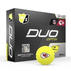Wilson Staff Duo Optix NFL Team Licensed Golf Balls - Matte Yellow -Boutique Golf Store 7c8a9ab3308f013a6675df69c615e0c64efe2a7c WGWP502KC 9 Duo Optix Box RT Hero NFL KansasCity Lockup YE