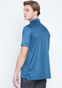 Callaway Jack Nicklaus Black Label By Perry Ellis All Over Mini Foulard Polo Shirts -Boutique Golf Store AllOverMiniFoulardPolo DeepDiveBlue2