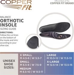 Copper Fit Balance Orthotic Insoles 10 Copper Fit Balance Orthotic Insoles -Boutique Golf Store BalanceOrthoticInsoles Medium 2