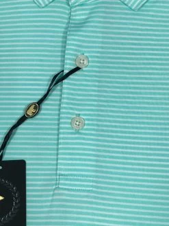 Callaway Jack Nicklaus Black Label By Perry Ellis Feeder Stripe Polo Shirts -Boutique Golf Store BlackLabelPolo FeederStripe ArubaBlue1