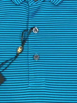 Callaway Jack Nicklaus Black Label By Perry Ellis Feeder Stripe Polo Shirts -Boutique Golf Store BlackLabelPolo FeederStripe BlueJewel1