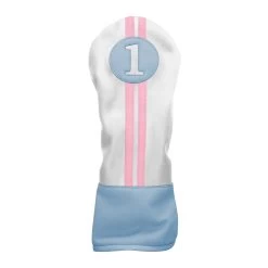 Sahara Retro Vintage Driver Headcovers -Boutique Golf Store Blue White Pink Driver