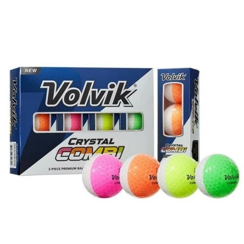 Volvik Crystal Combi Split Colored Golf Balls 3 Volvik Crystal Combi Split Colored Golf Balls