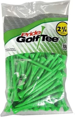 Pride Sports Wood Golf Tees 2.75 X 100 Count -Boutique Golf Store Classic Wood Tee 2.75 100 count Green