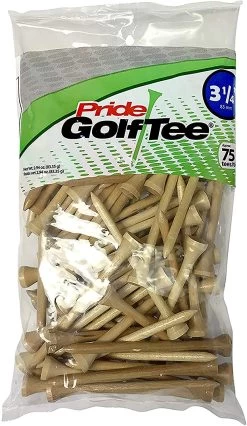 Pride Sports Wood Golf Tees 3.25" 15 Pride Sports Wood Golf Tees 3.25" -Boutique Golf Store Classic Wood Tee 3.25 75 count Natural Wood