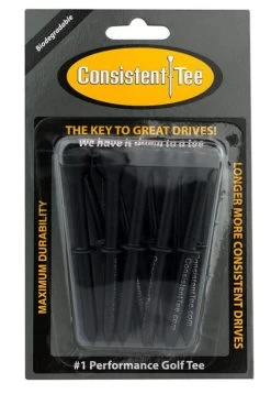 Consistent Tee Golf Tees 10 Pack - 3.25" -Boutique Golf Store Consistent Tee Black Color