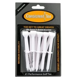 Consistent Tee Golf Tees 10 Pack - 3.25" -Boutique Golf Store Consistent Tee White Color
