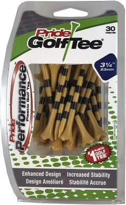 Pride Sports Plastic Evolution Natural Striped Golf Tees 7 Pride Sports Plastic Evolution Natural Striped Golf Tees -Boutique Golf Store Evolution 3.25 Natural 30 count