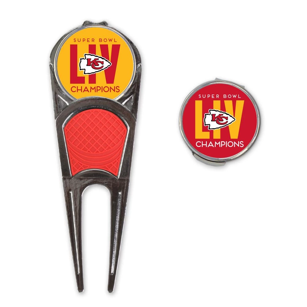 WinCraft Kansas City Chiefs Super Bowl Divot Tool Hat Clip Set 3 WinCraft Kansas City Chiefs Super Bowl Divot Tool Hat Clip Set