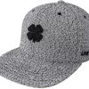 Lucky Flat Bill Black Clover Snapback Hat -Boutique Golf Store Lucky Flat Bill Snapback Lucky Flat