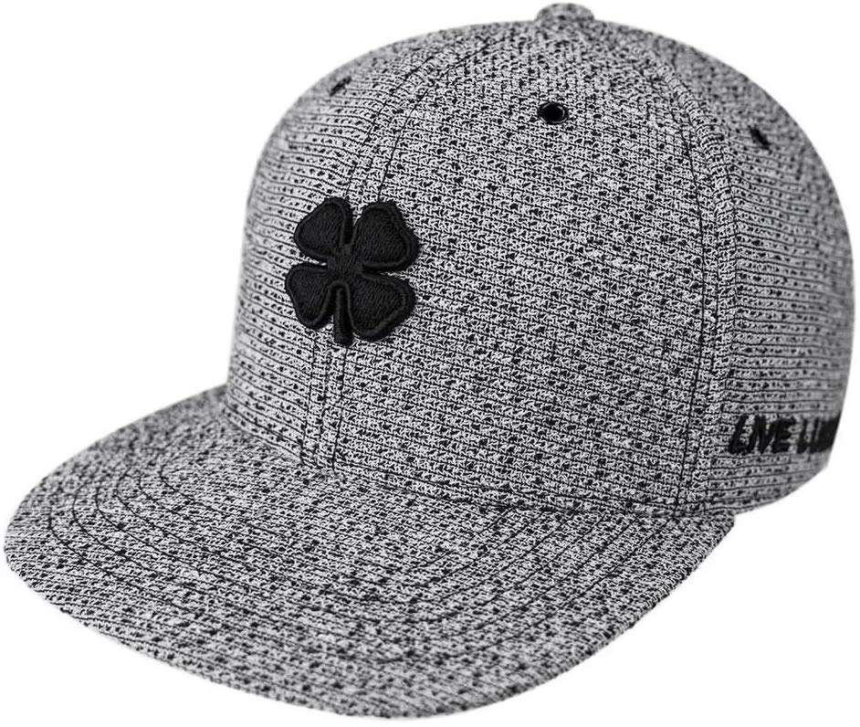 Lucky Flat Bill Black Clover Snapback Hat 3 Lucky Flat Bill Black Clover Snapback Hat
