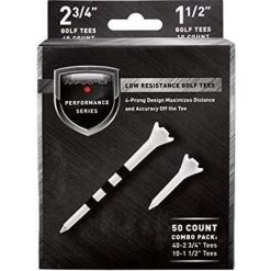 Maxfli Performance Series Low Resistance White Golf Tees - 50 Pack