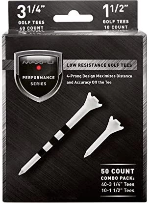 Maxfli Performance Series Low Resistance White Golf Tees - 50 Pack 4 Maxfli Performance Series Low Resistance White Golf Tees - 50 Pack - Image 2