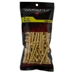Maxfli 2.75" Golf Tees -Boutique Golf Store MaxfliTees 2.75 100NaturalWood