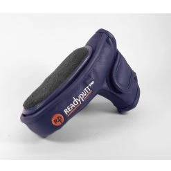 ReadyPutt Blade Mid-Mallet Putter Head Cover With Ball Cleaner - Navy Blue