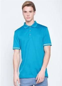 Callaway Jack Nicklaus Black Label By Perry Ellis Mini Jacquard Polo Shirts -Boutique Golf Store MiniJacquardPolo DeepDiveBlue2