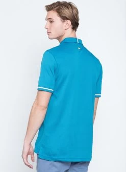 Callaway Jack Nicklaus Black Label By Perry Ellis Mini Jacquard Polo Shirts -Boutique Golf Store MiniJacquardPolo DeepDiveBlue3