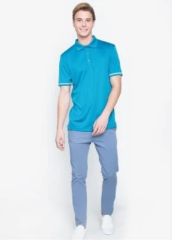 Callaway Jack Nicklaus Black Label By Perry Ellis Mini Jacquard Polo Shirts -Boutique Golf Store MiniJacquardPolo DeepDiveBlue5