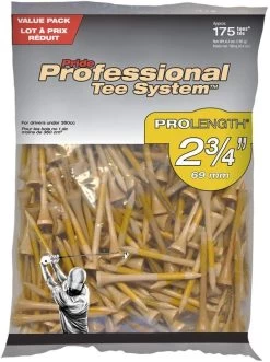 Pride Professional Tee System ProLength Golf Tees 31 Pride Professional Tee System ProLength Golf Tees -Boutique Golf Store PTS ProLength Natural Yellow 2.75 175