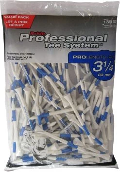 Pride Professional Tee System ProLength Golf Tees 36 Pride Professional Tee System ProLength Golf Tees -Boutique Golf Store PTS ProLength White Blue 3.25 135ct