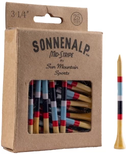 Sun Mountain Sonnenalp Mid-Stripe Golf Tees -Boutique Golf Store Sonnenalp TeesFrost