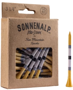 Sun Mountain Sonnenalp Mid-Stripe Golf Tees -Boutique Golf Store Sonnenalp TeesWhite