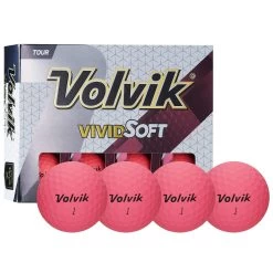 Volvik Vivid Soft Matte Urethane Golf Balls 10 Volvik Vivid Soft Matte Urethane Golf Balls -Boutique Golf Store Vivid Soft Pink