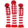 Volf Golf Knit Red White Diamond Headcover Set -Boutique Golf Store VolfGolfHeadcovers KnitRedSet0