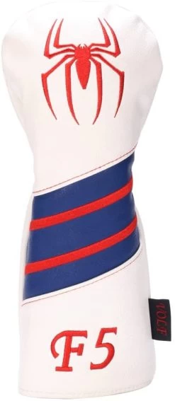 Volf Golf Red White Blue Leather Spider Headcovers -Boutique Golf Store VolfGolfHeadcovers SpiderFairway 5