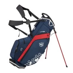 Wilson Staff Golf Feather Lite FL Stand Carry Bags 20 Wilson Staff Golf Feather Lite FL Stand Carry Bags -Boutique Golf Store WGB5705NA WS FEATHER NARDWH bag with strap and open stand