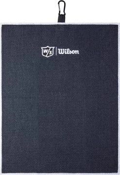 Wilson Staff Microfiber Trifold Golf Towel 16" X 21" Black -Boutique Golf Store WIlsonTriFoldTowelBlack 2