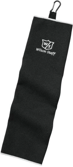 Wilson Staff Microfiber Trifold Golf Towel 16" X 21" Black -Boutique Golf Store WIlson TriFold Towel Black