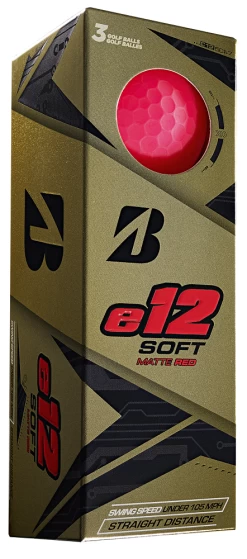 Bridgestone Golf E12 Soft Golf Balls -Boutique Golf Store e12 Soft Matt Red Sleeve cadd919e 1c5f 4085 80f6 b373c9fb2f82
