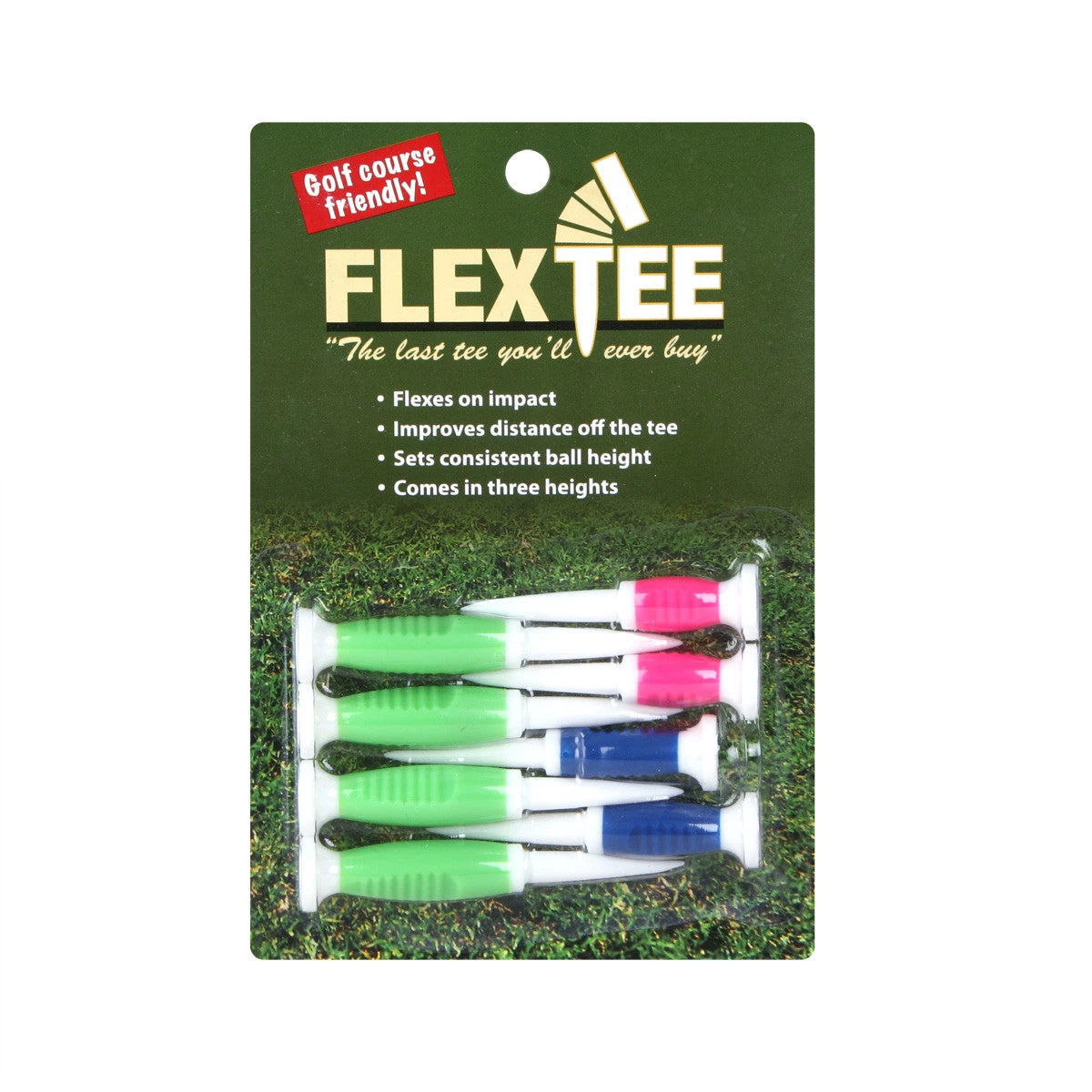 FlexTee Flexible Golf Tees - 8 Pack - Multi Heights 4 FlexTee Flexible Golf Tees - 8 Pack - Multi Heights - Image 2