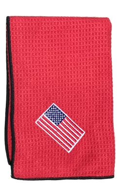 Joseph Elliott USA Embroidered Flag 18" X 18" Micro Fiber Towels -Boutique Golf Store je11