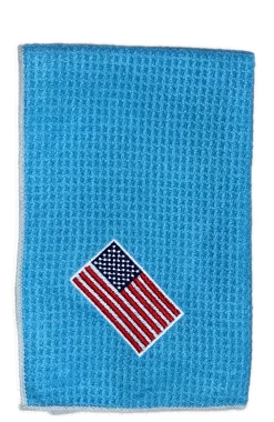 Joseph Elliott USA Embroidered Flag 18" X 18" Micro Fiber Towels -Boutique Golf Store je13