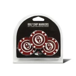 Team Golf NCAA Magnetic Poker Chip Ball Markers -Boutique Golf Store oklahoma 3 pack