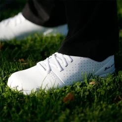 Orlimar Men's Spikeless Golf Shoes -Boutique Golf Store orlimar white front side angle 2 10